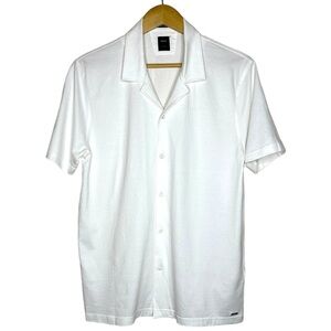 Hugo Boss Slim Fit Cotton Linen T Paxton Polo White M
